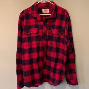 NWOT red/navy plaid shirt
